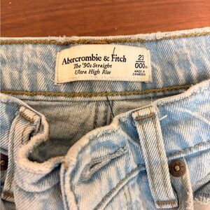 Abercrombie & Fitch Light Blue High-Rise Straight Jeans